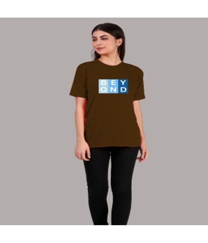     			PP Kurtis - Brown Cotton Regular Fit Women's T-Shirt ( Pack of 1 )