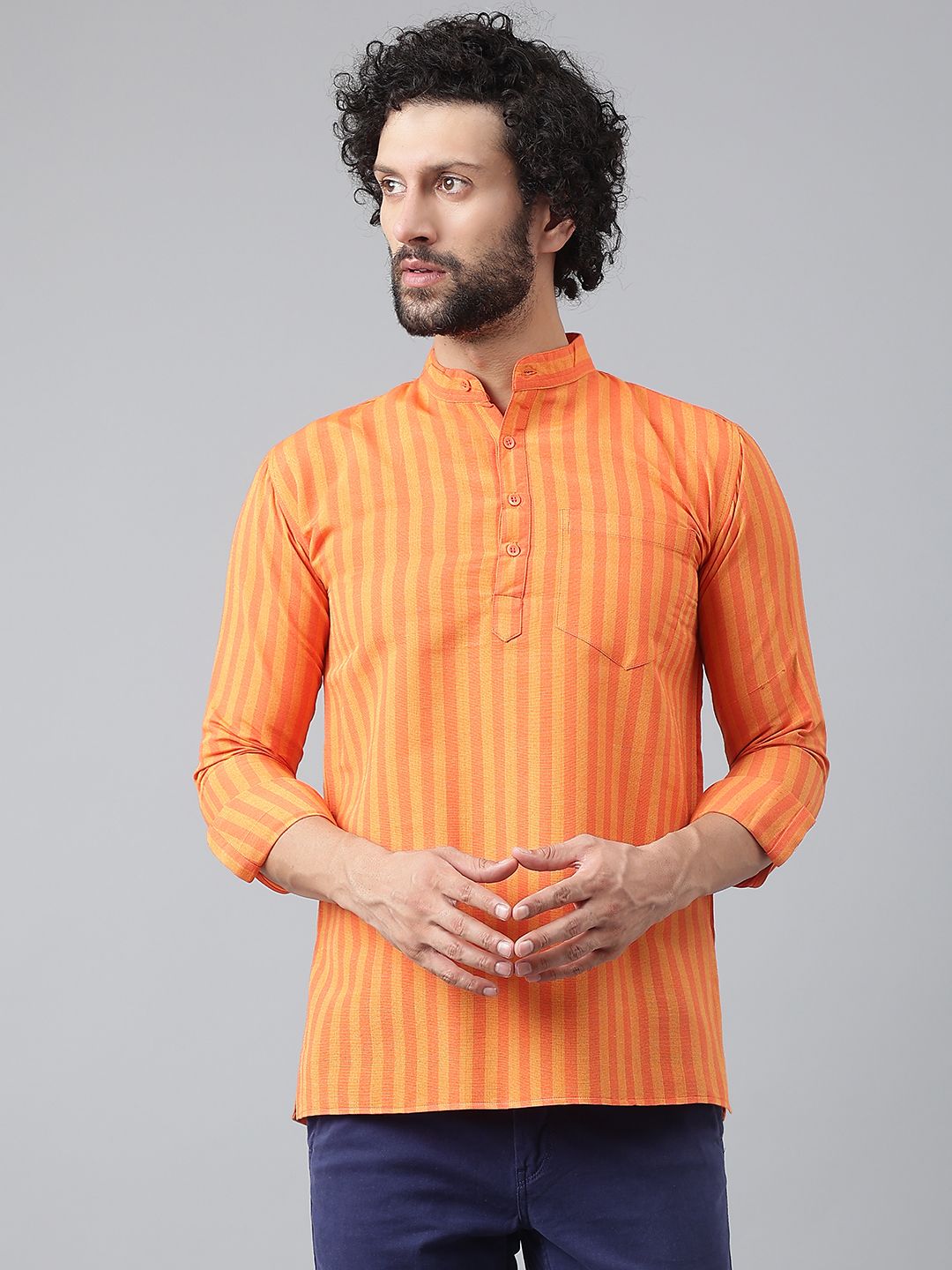     			RIAG - Orange Cotton Men's Regular Kurta ( Pack of 1 )