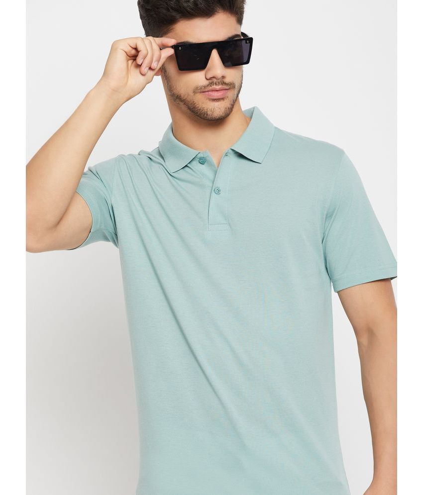     			UNIBERRY - Sea Green Cotton Blend Regular Fit Men's Polo T Shirt ( Pack of 1 )