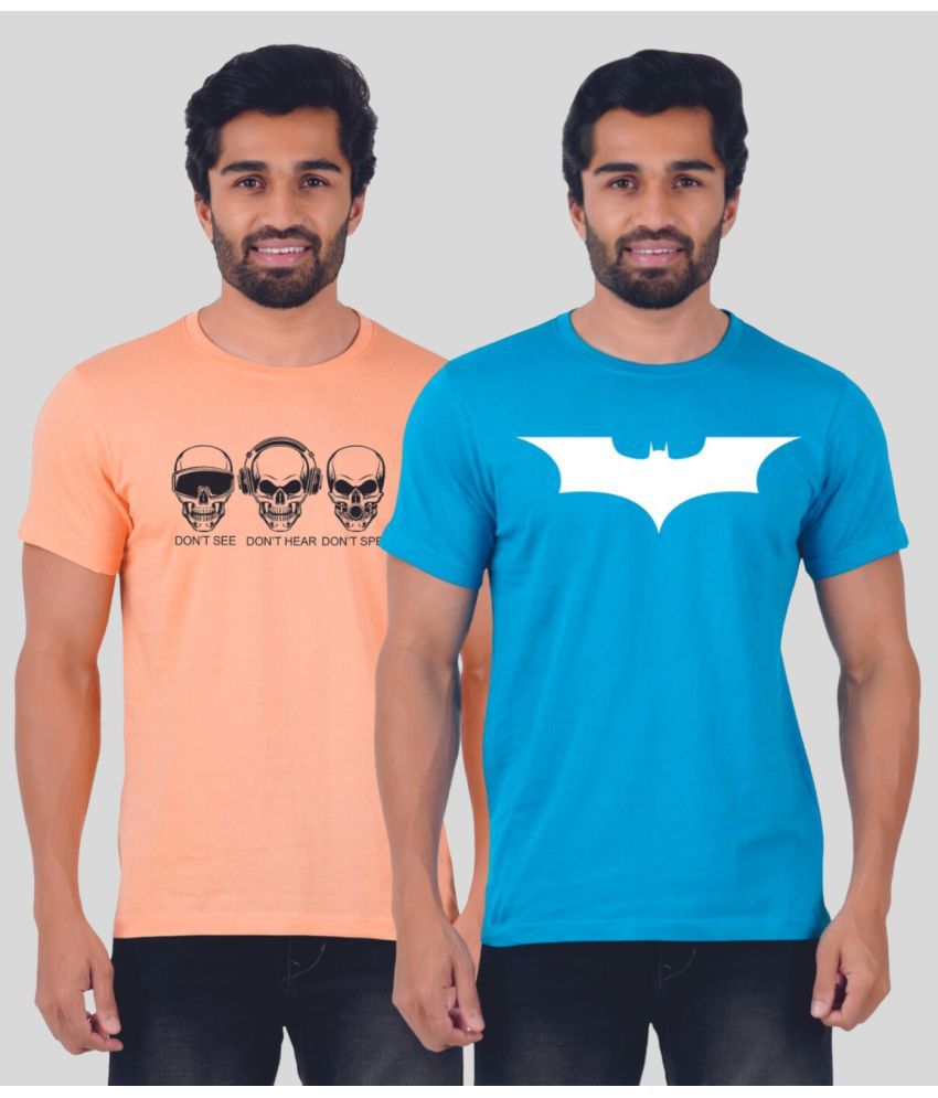     			ferocious - Multicolor Cotton Regular Fit Men's T-Shirt ( Pack of 2 )