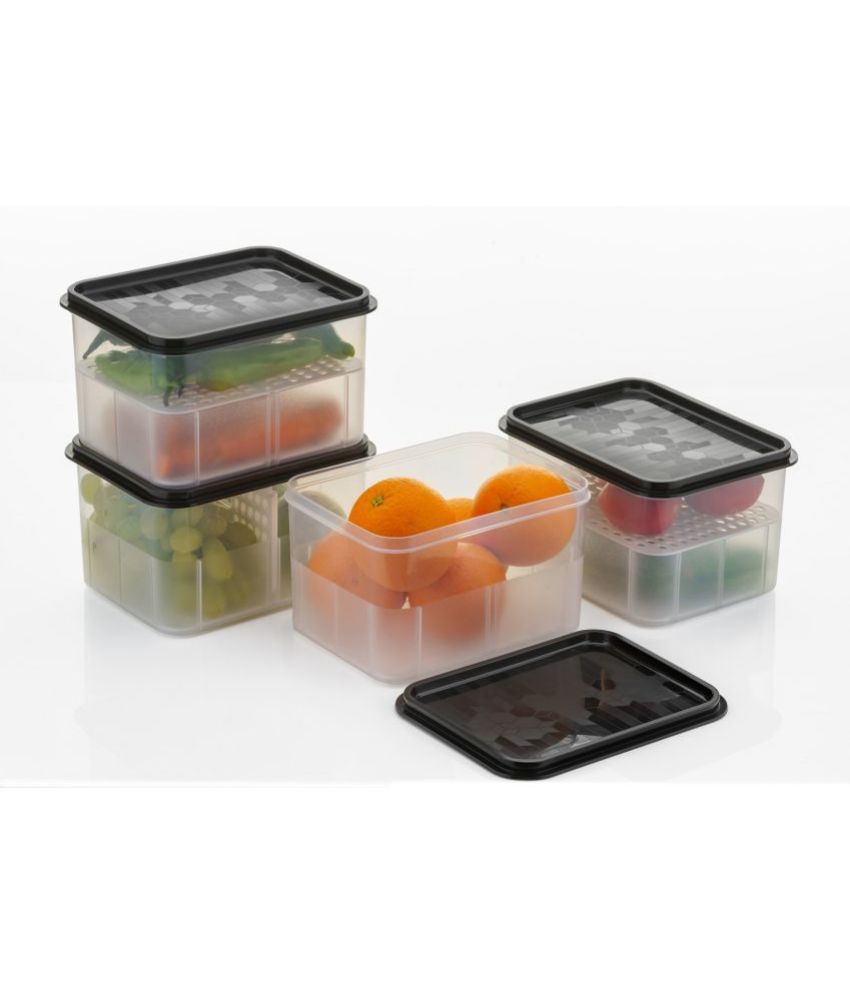     			iview kitchenware - Food/Fruit/Vegetable Plastic Black Utility Container ( Set of 4 )