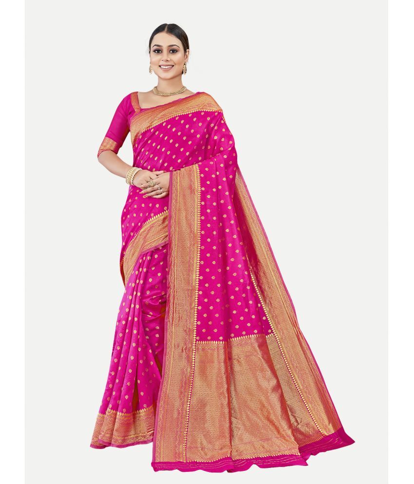     			tavas - Rani Georgette Saree With Blouse Piece ( Pack of 1 )