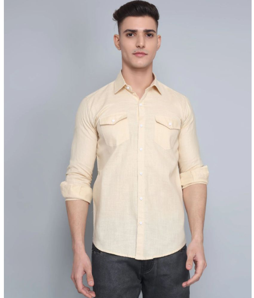 trybuy - Off-White 100% Cotton Regular Fit Men's Casual Shirt ( Pack of 1 )