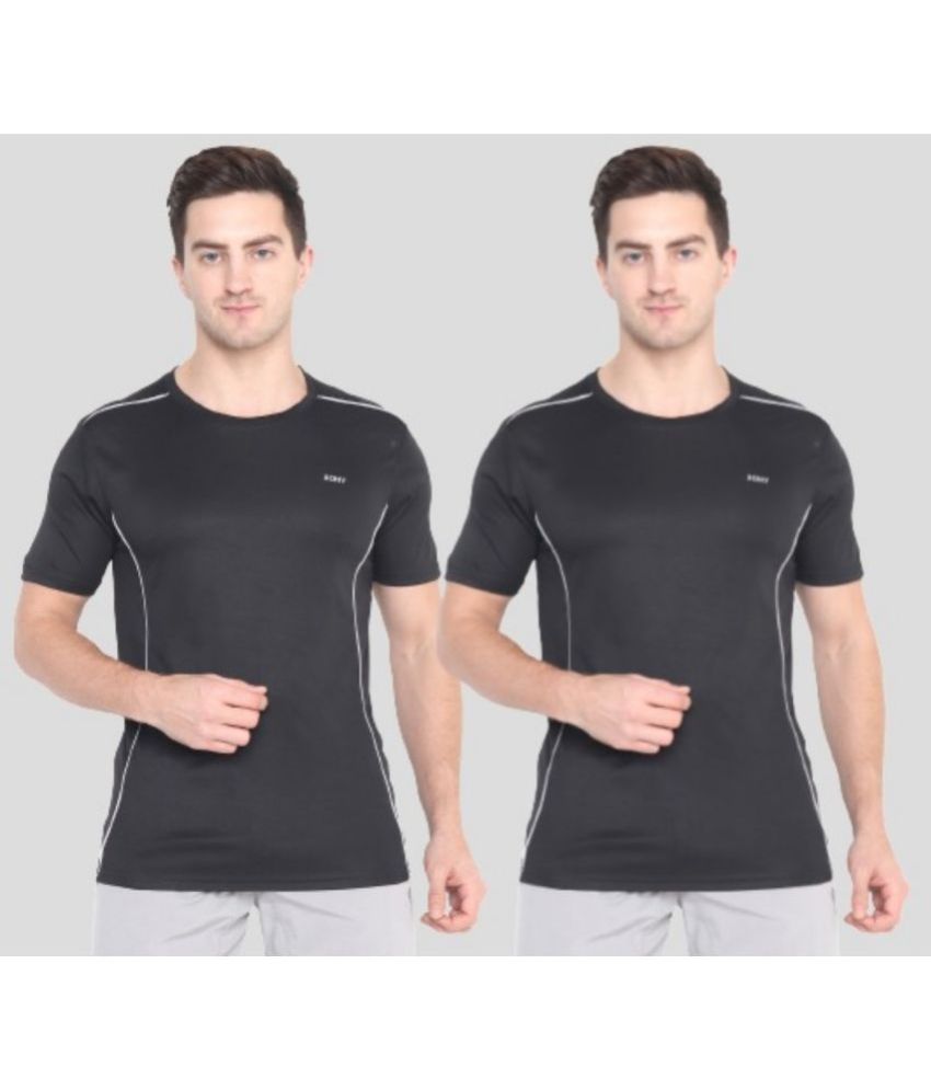     			xohy - Multi Polyester Regular Fit Men's Sports T-Shirt ( Pack of 2 )