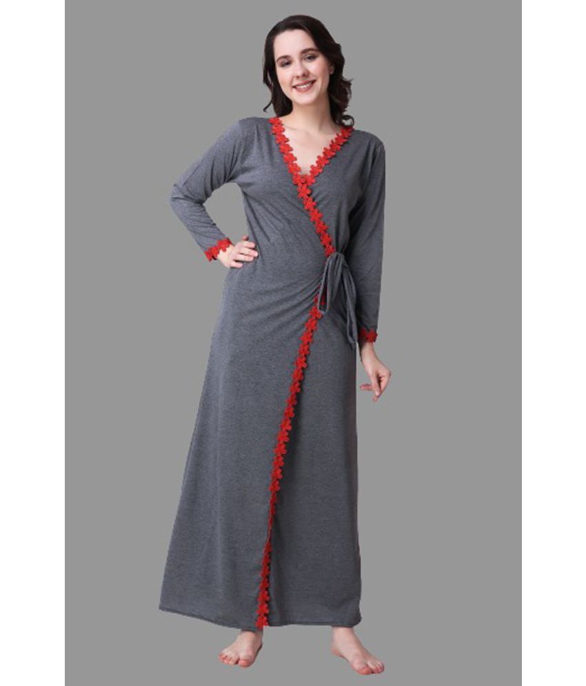     			Affair - Grey Cotton Blend Women's Nightwear Robes ( Pack of 1 )
