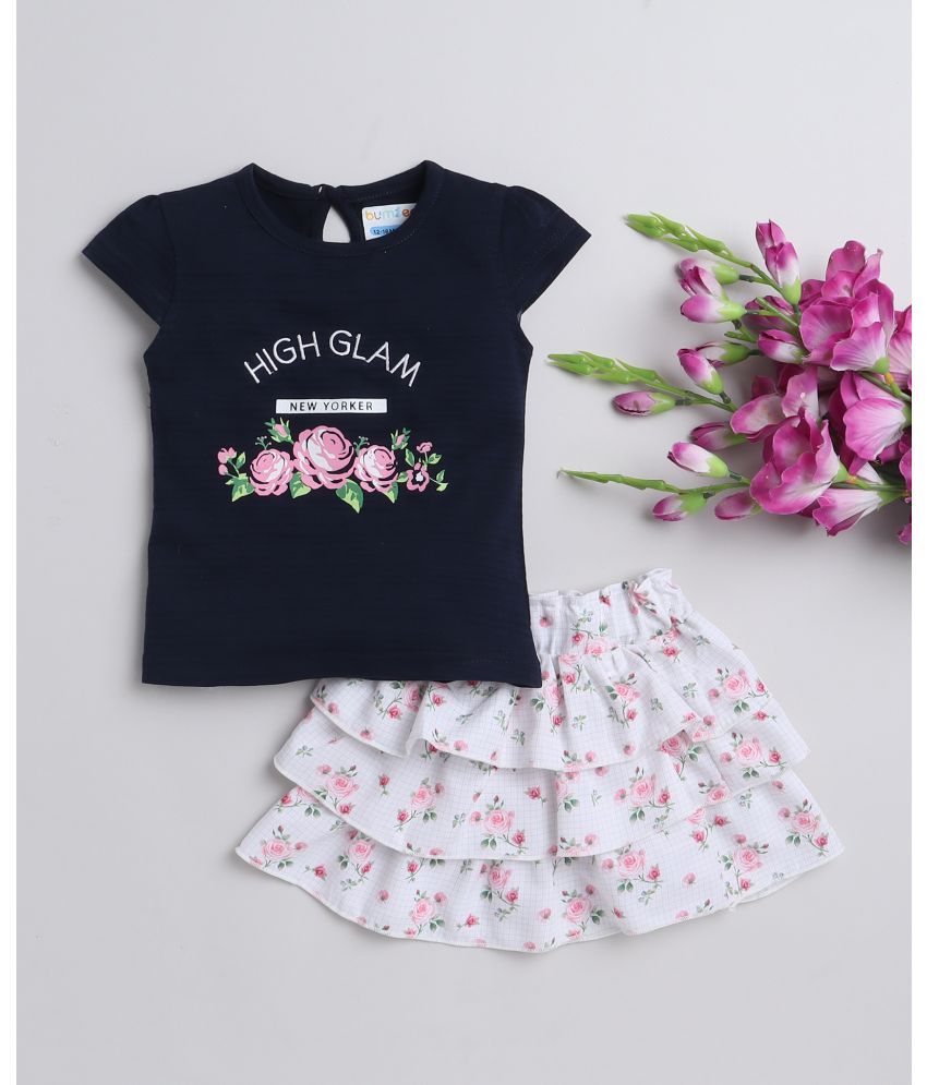     			BUMZEE Pack of 1 Baby Girls Cotton Top & Skirt ( Navy )