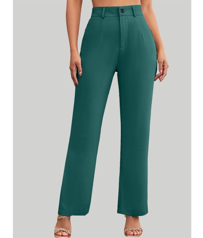     			CHALODIA - Green Cotton Blend Regular Women's Casual Pants ( Pack of 1 )