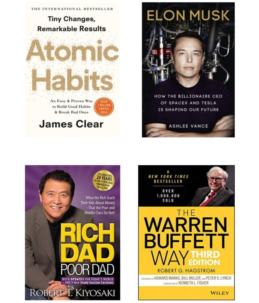     			( Combo of 4 Books ) Atomic habit & Elon Musk: Inventing the Future & Rich Dad Poor Dad & THE WARREN BUFFETT WAY( Paperback )