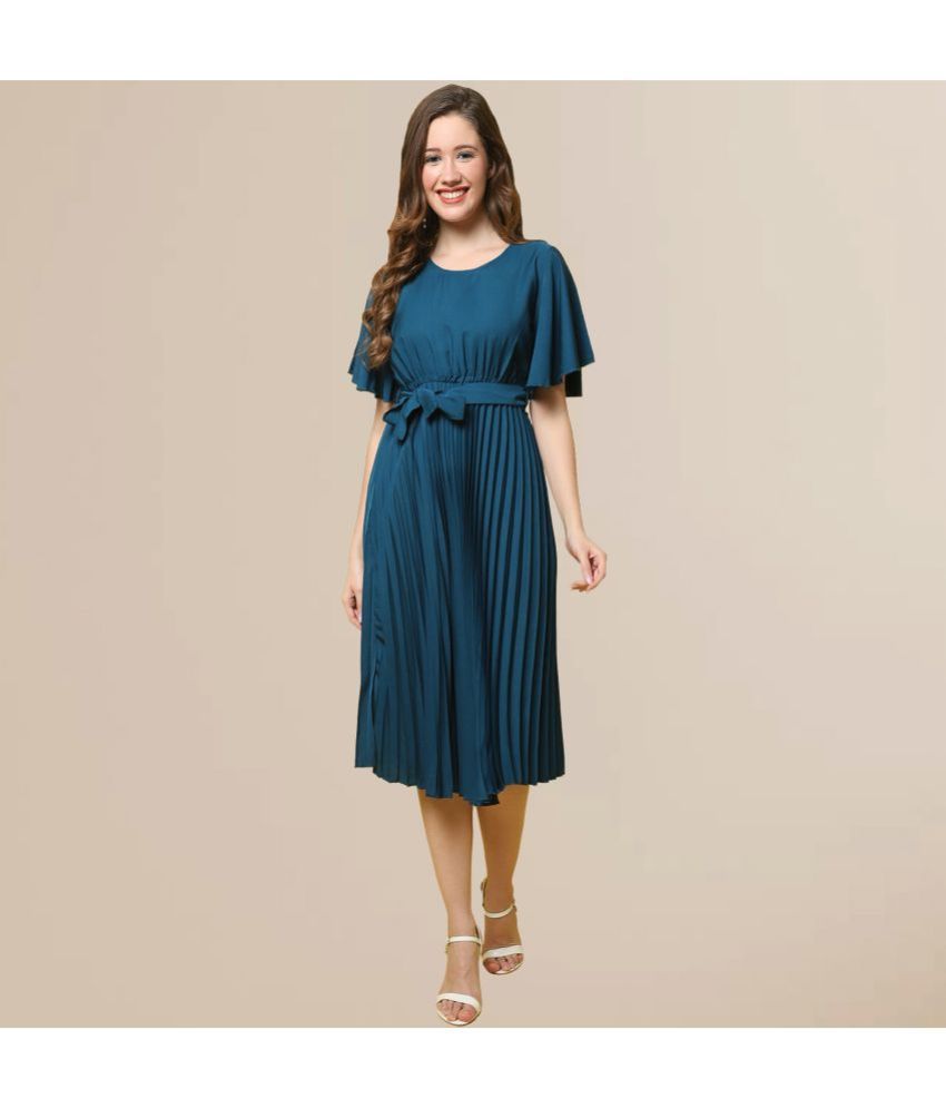     			Fabflee - Blue Polyester Women's A-line Dress ( Pack of 1 )