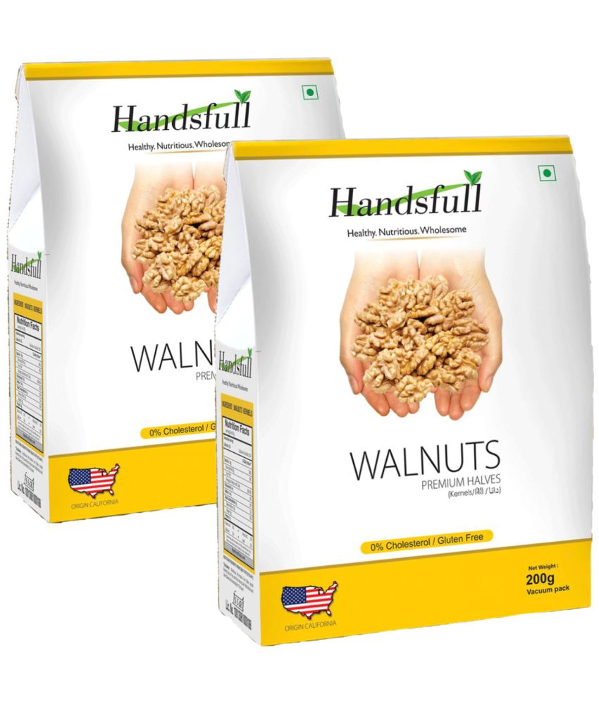     			Handsfull California Premium Halves Walnuts Kernels 400g (200g x 2) | Walnuts Dry Fruits | Organic Walnuts | Kashmiri Walnuts Kernels