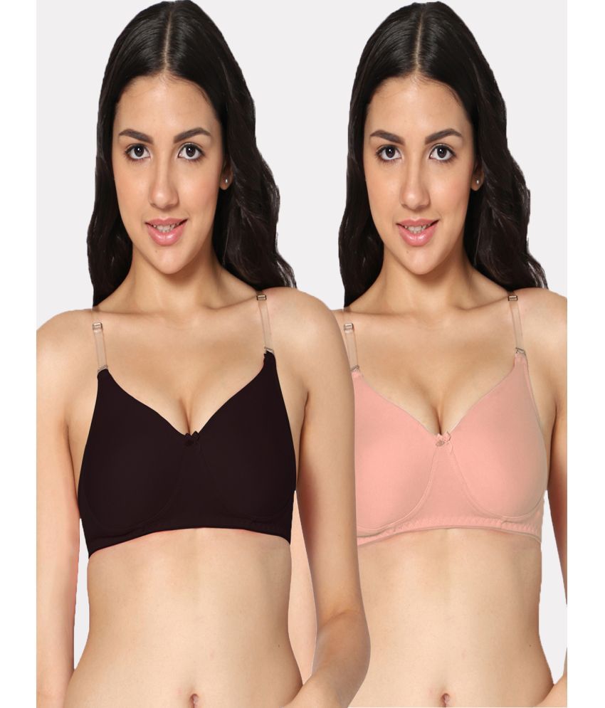     			IN CARE LINGERIE Pack of 2 Cotton Lightly Padded Women's T-Shirt Bra ( Multicolor )