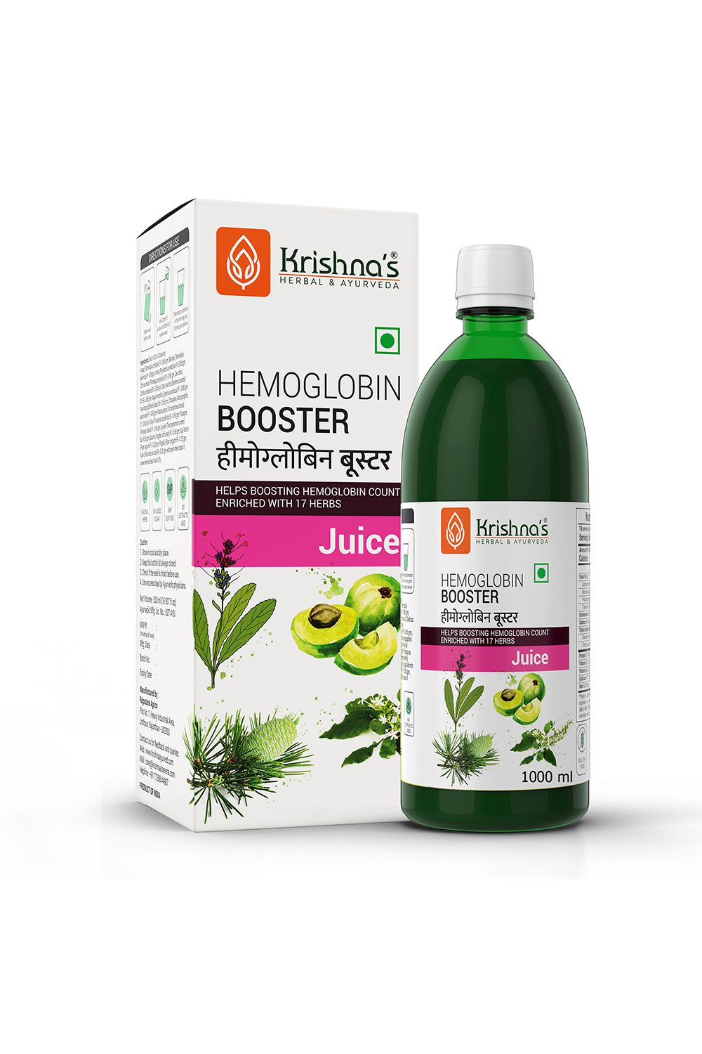     			Krishna's Herbal & Ayurveda Hemoglobin Booster Juice 1000ml