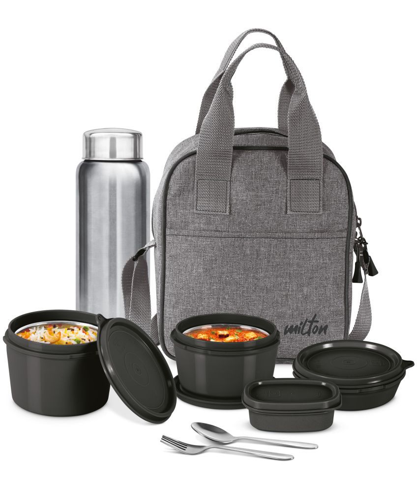     			Savor Lunch Inner Stainless Steel Containers With Insulated Fabric Jacket Black