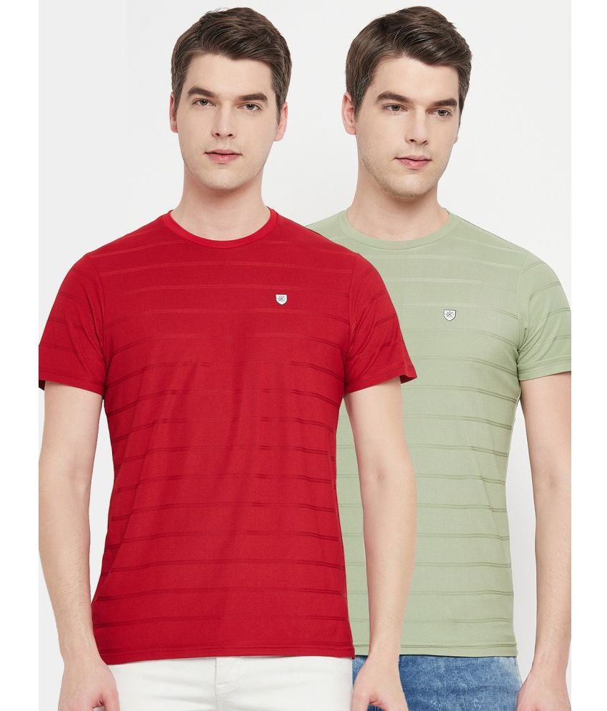     			OGEN - Green Cotton Blend Regular Fit Men's T-Shirt ( Pack of 2 )