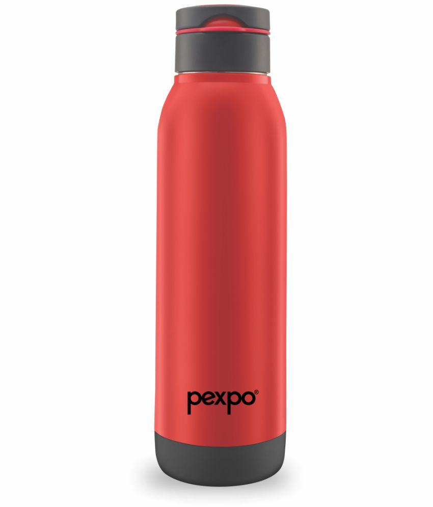     			PEXPO 900 ml PU Insulated 4 Hours Warm And Cold School Kids Bottle Red, Macho)