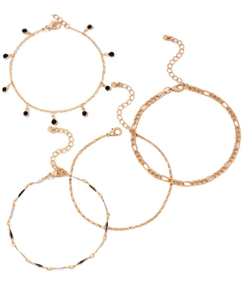     			Scintillare by Sukkhi - Gold Anklets ( Pack of 4 )