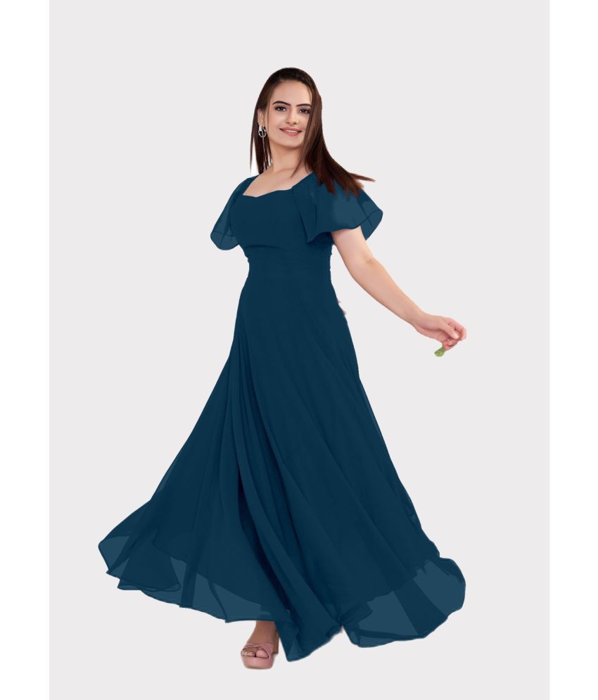     			Vastanienterprise - Blue Georgette Women's Gown ( Pack of 1 )
