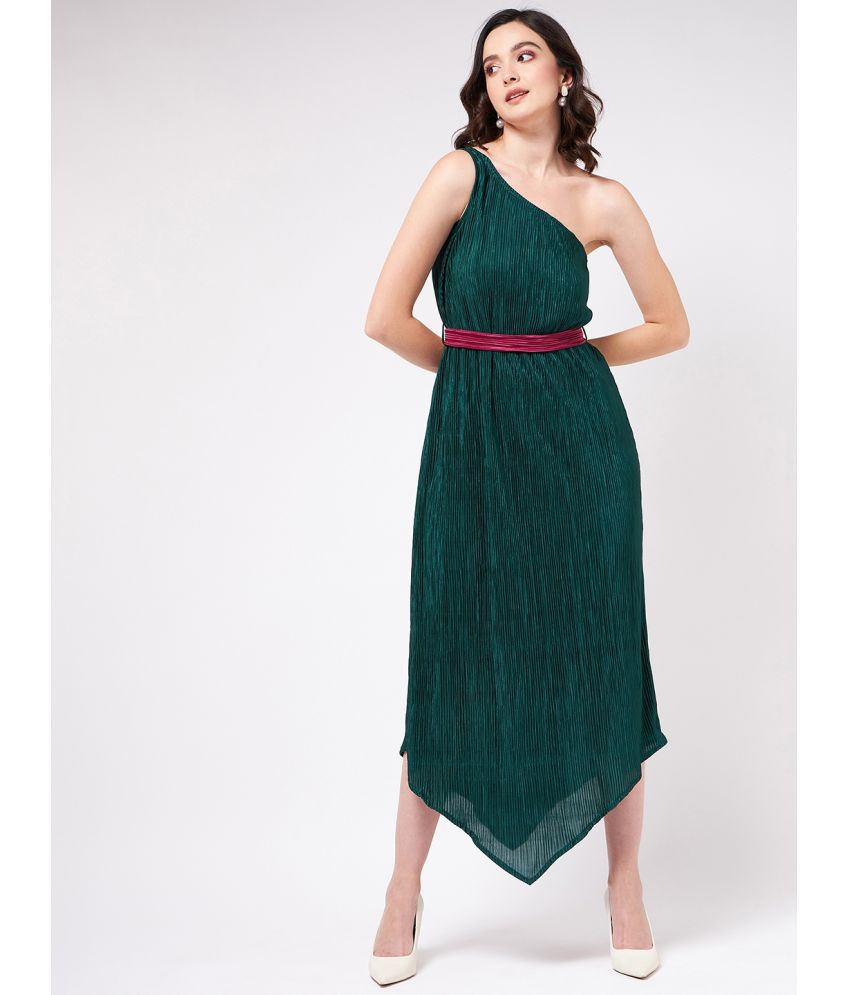     			Zima Leto - Green Polyester Women's Asymmetric Dress ( Pack of 1 )