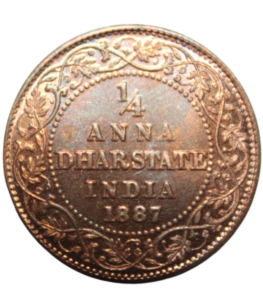     			newWay - 1/4 Anna (1887) Victoria Empress Dhar State Collectible Old and Rare 1 Coin Numismatic Coins