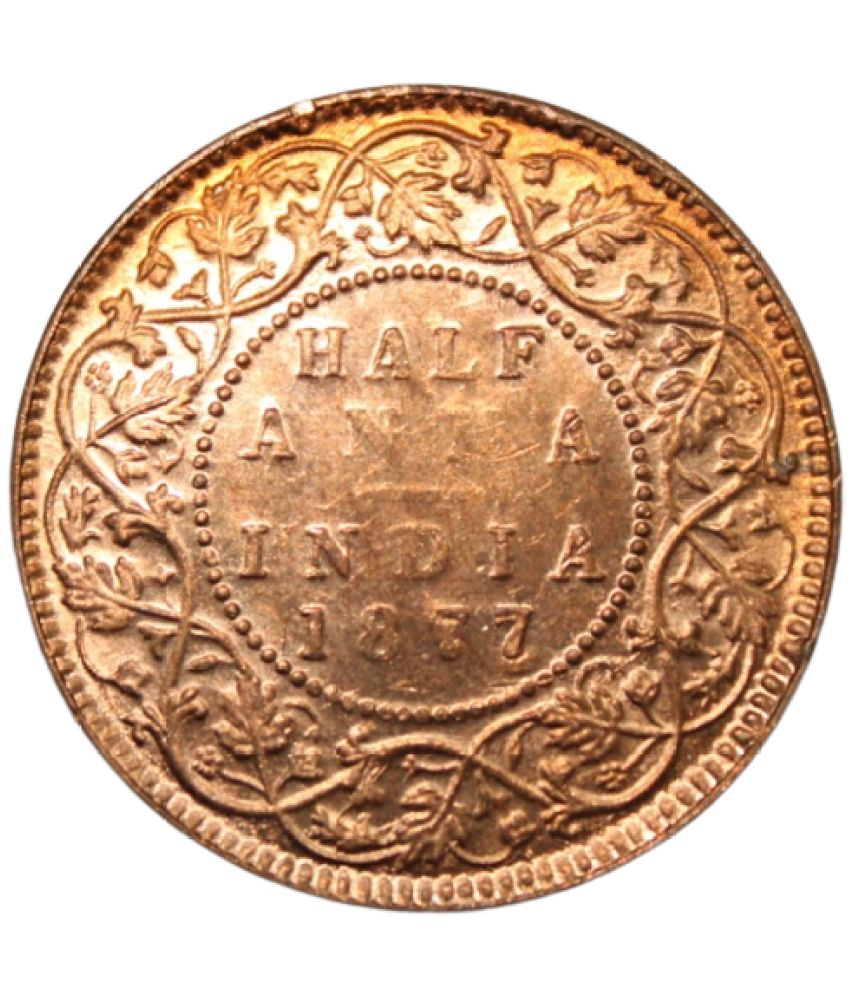     			newWay - Half Anna (1877 Victoria Empress British India Collectible Old and Rare 1 Coin Numismatic Coins