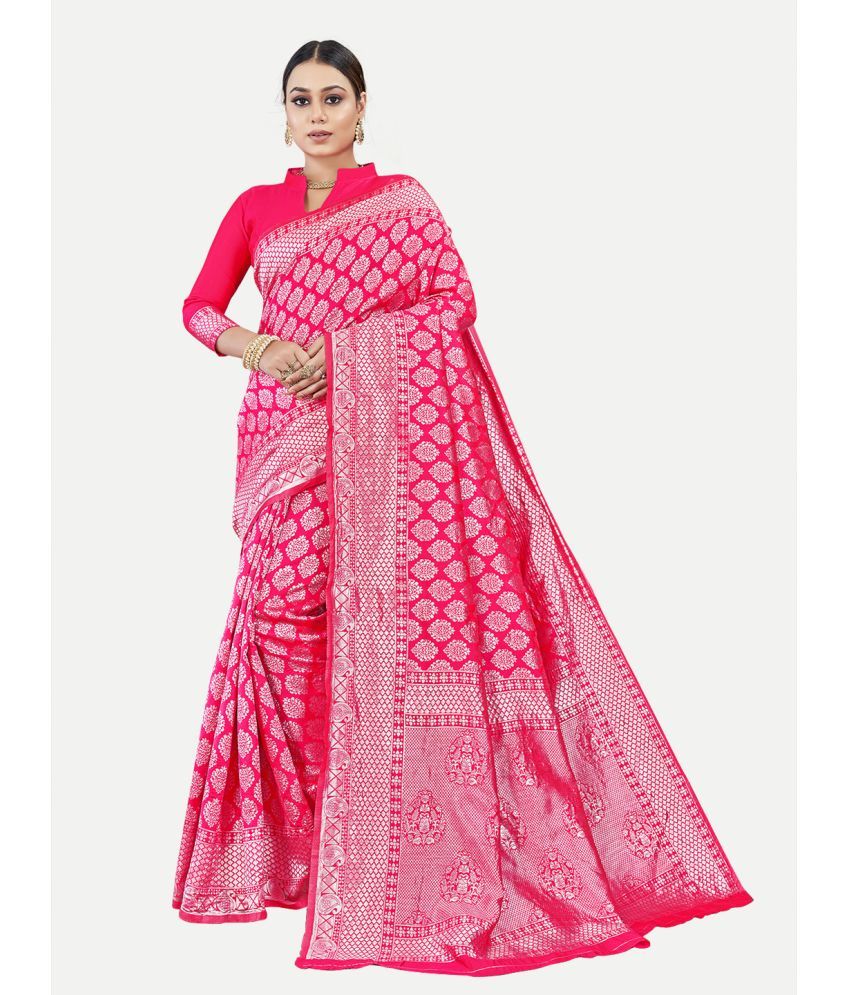     			tavas - Pink Georgette Saree With Blouse Piece ( Pack of 1 )