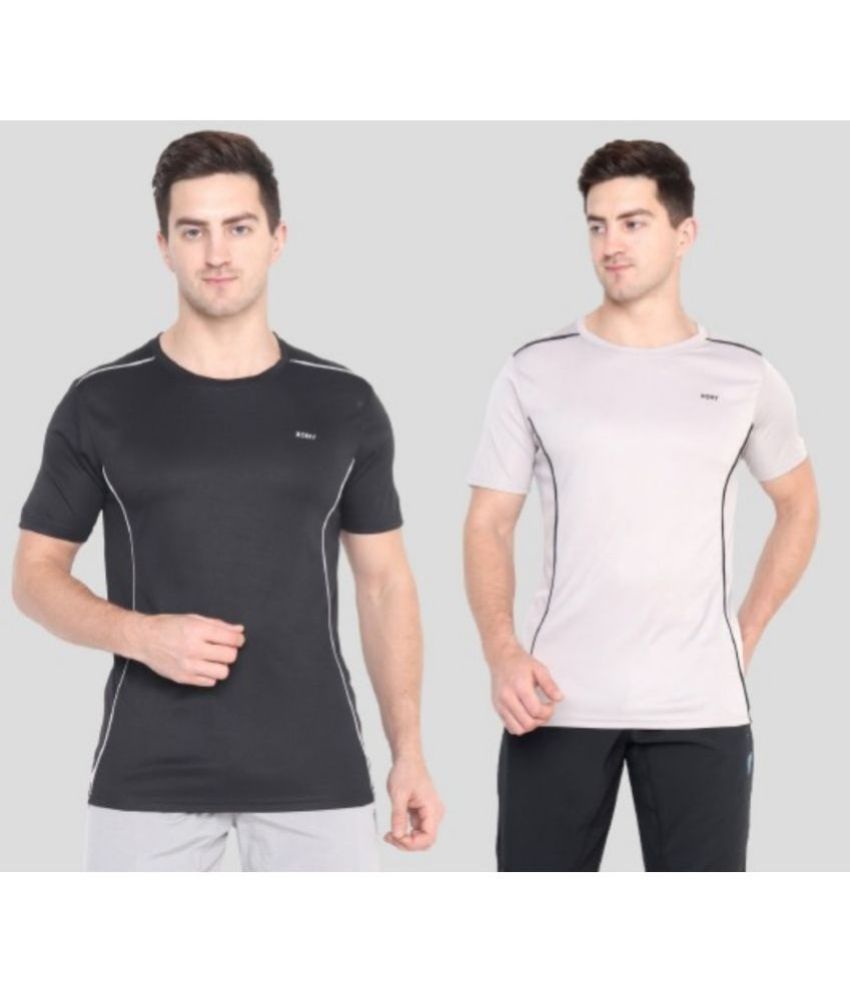     			xohy - Multi Polyester Regular Fit Men's Sports T-Shirt ( Pack of 2 )
