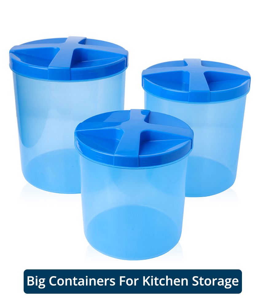     			HOMETALES Multi-Purpose Container 4600ml,3200ml,2200ml, Blue Lid (3U)