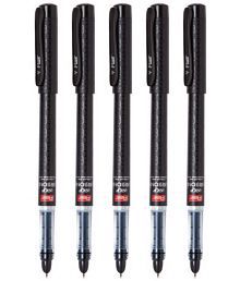 FLAIR Inky Series Carbonix Liquid Ink Roller Pen Blister | 0.7 mm | Ergonomic Grip Roller Ball Pen (Pack of 5, Blue)