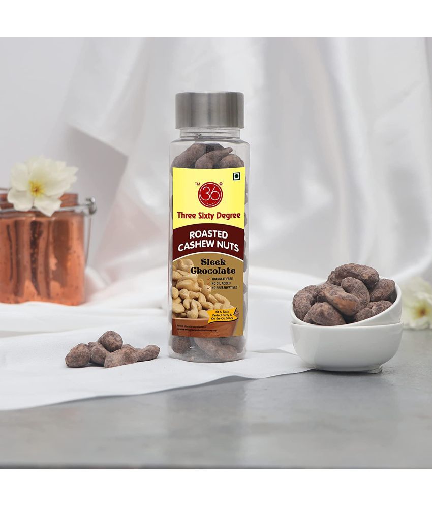     			360 Degree Roasted Chocolate Cashews Nuts Kaju, 200gms (2 x 100gms each)