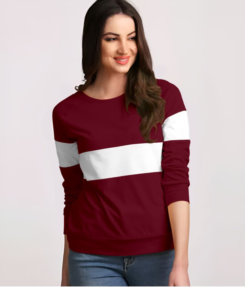     			AUSK - Maroon Cotton Blend Regular Fit Women's T-Shirt ( Pack of 1 )