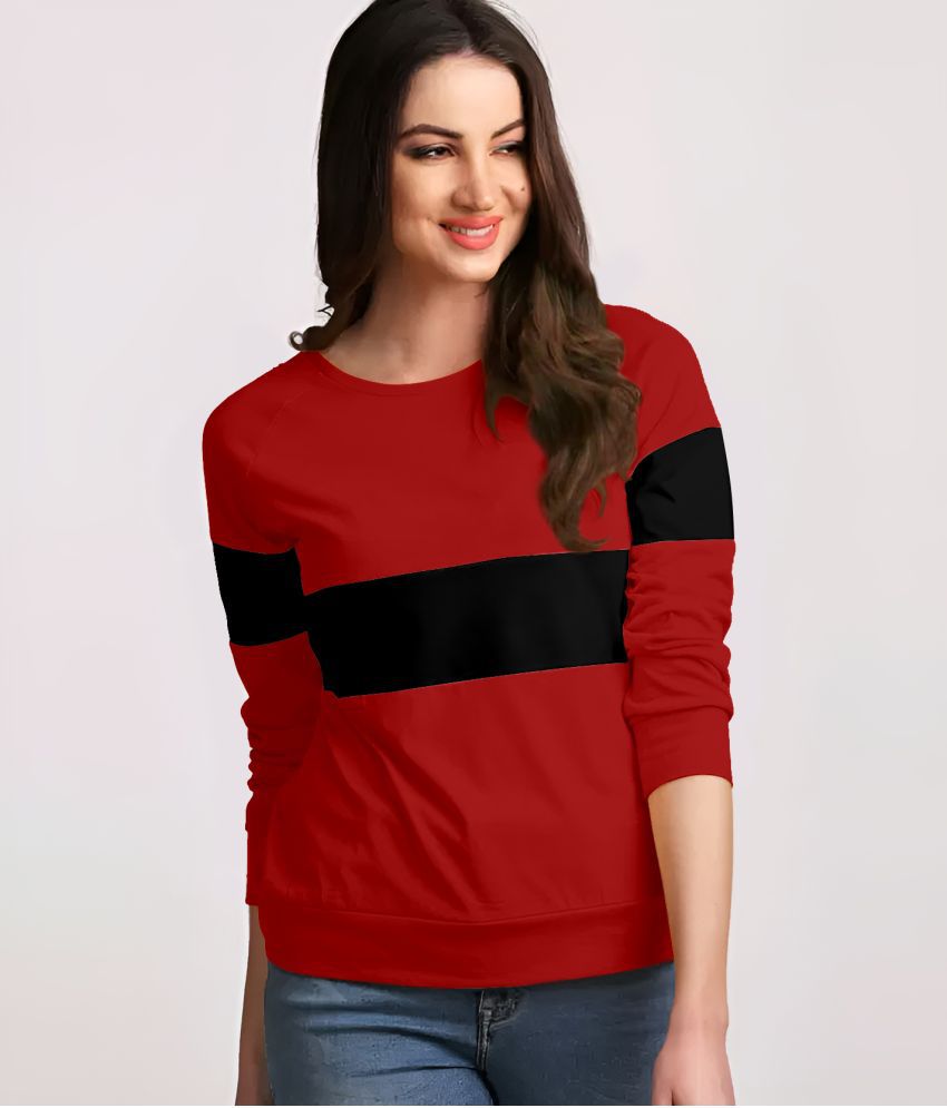     			AUSK - Red Cotton Blend Regular Fit Women's T-Shirt ( Pack of 1 )