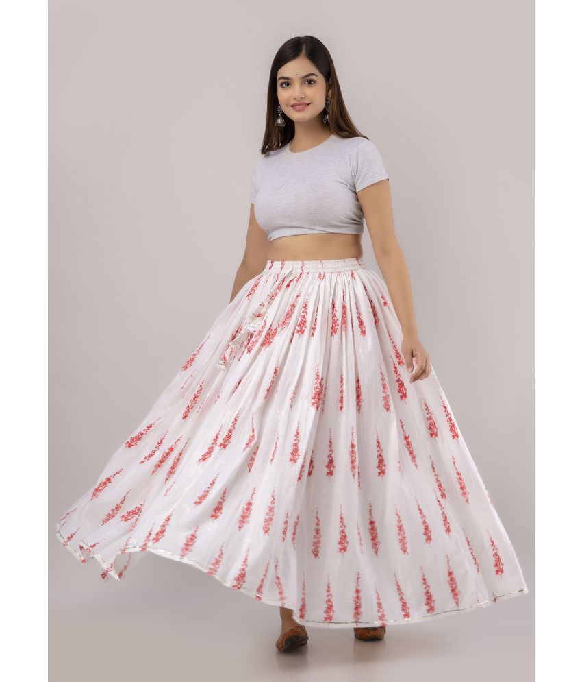     			FABRR - White Cotton Women's A-Line Skirt ( Pack of 1 )