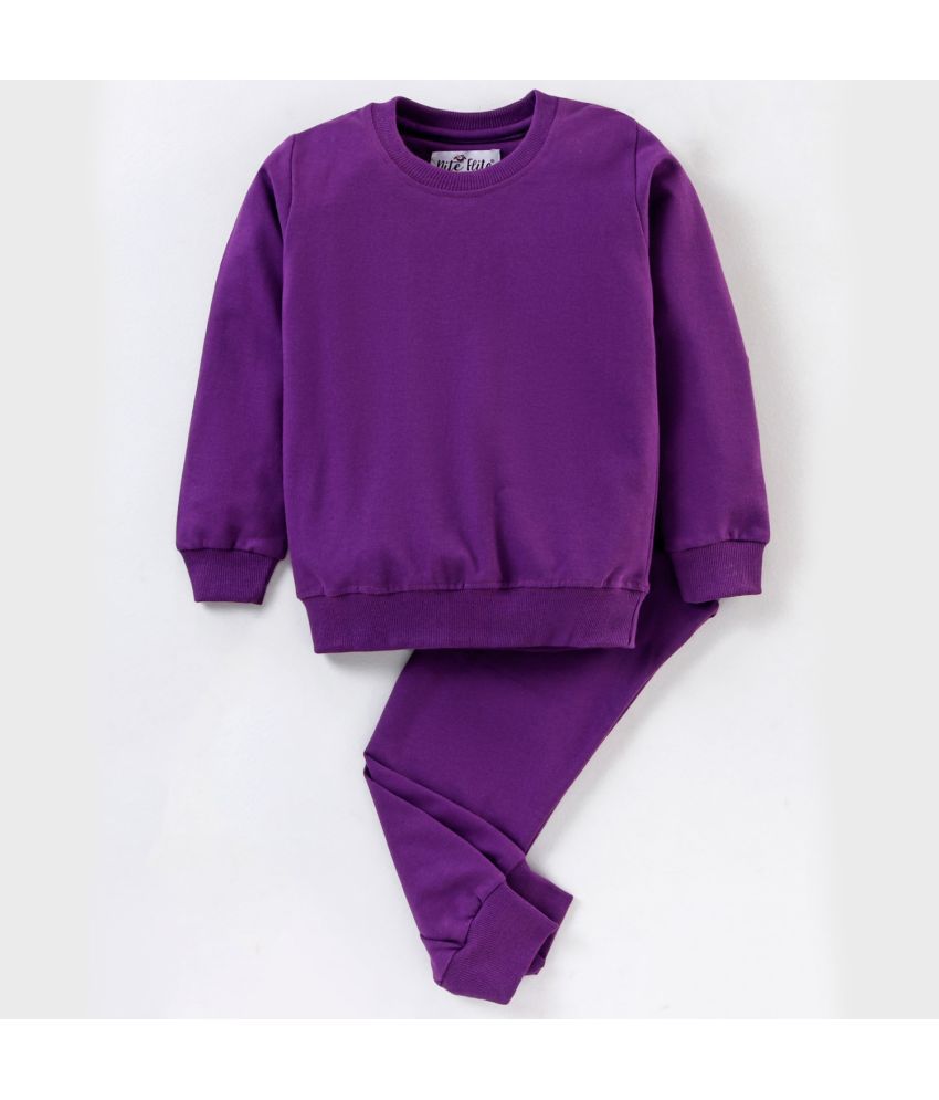     			Nite Flite - Purple Cotton Girls Night Suit Set ( Pack of 2 )