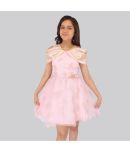 Cutecumber Satin Fit And Flare Dress For Girls ( Pack of 1 , Pink )