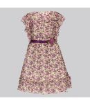 Cutecumber Georgette Fit And Flare Dress For Girls ( Pack of 1 , Purple )