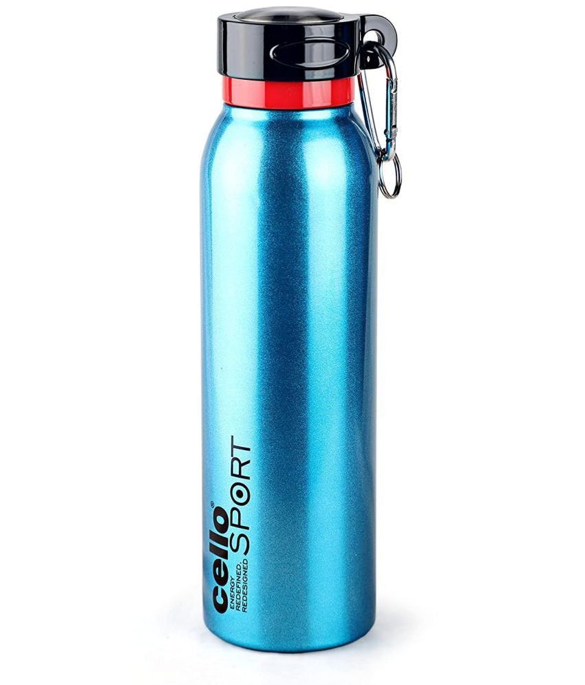     			Cello Beatle Stainless Steel Hot and Cold Double Walled Water Bottle, 550 ml, Blue
