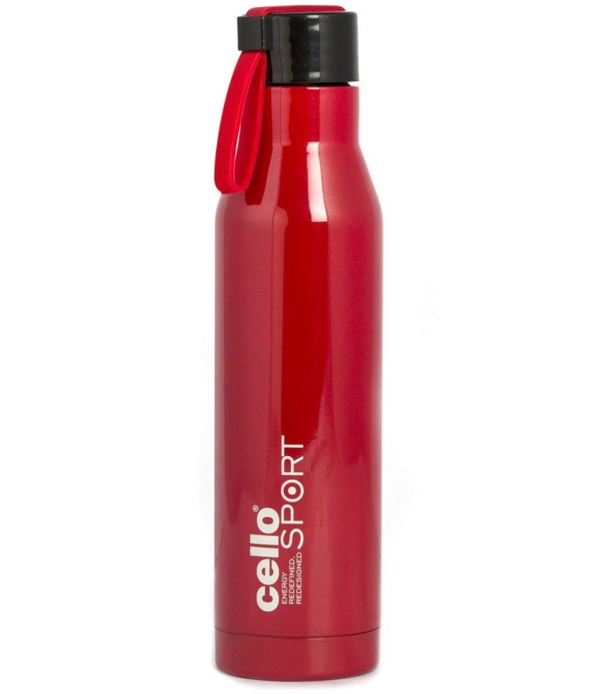     			Cello Maestro Double Walled Stainless Steel Water Bottle, 550 ml, Red