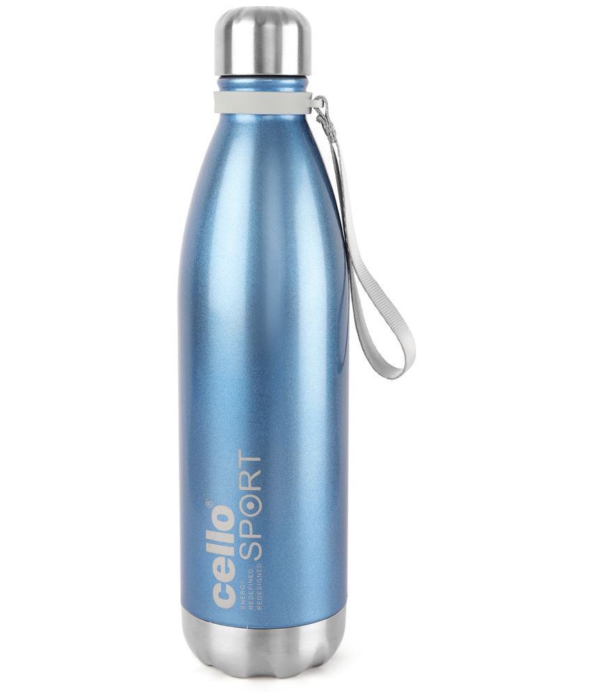     			Cello Scout Stainless Steel Double Walled Hot and Cold Water Bottle, 500 ml, Blue