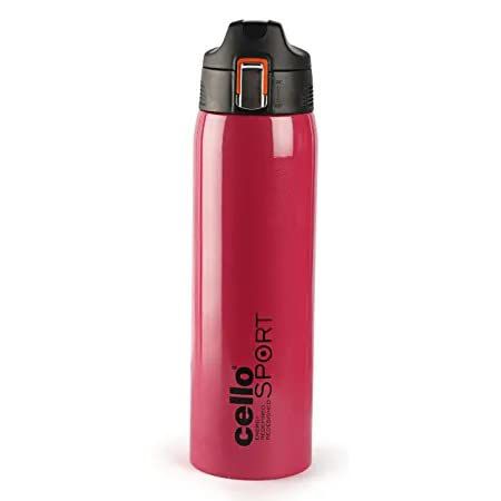     			Cello Skipper Stainless Steel Double Walled Hot and Cold Water Bottle, 750 ml, Red