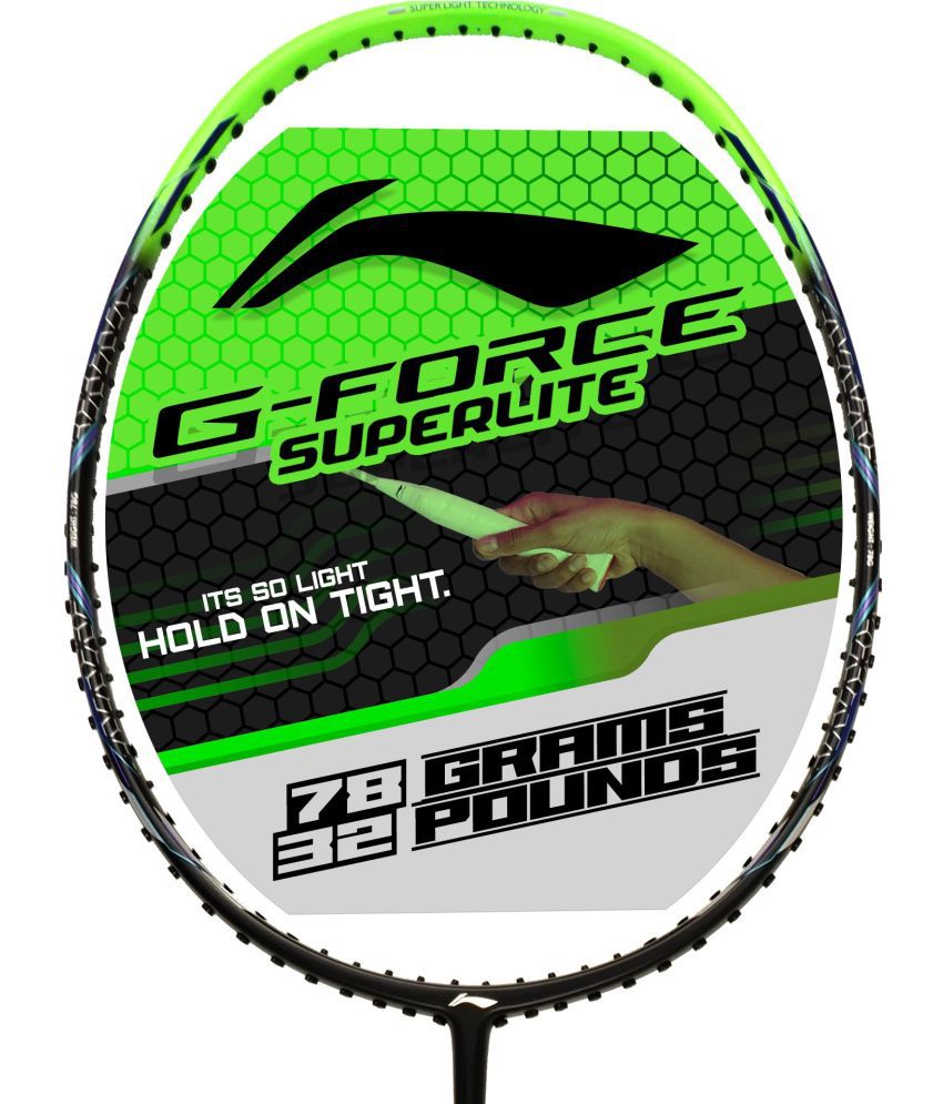     			Li-Ning G-Force 3500 Superlite Carbon Fibre Unstrung Badminton Racket (Black, Green, G4 - 4 1/2 inches)