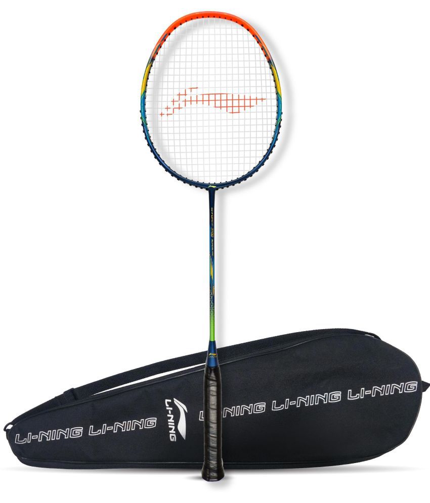     			Li-Ning G-Force 3700 Superlite Carbon Fibre Strung Badminton Racket (Navy, Orange, G4-4 1/2 inches)