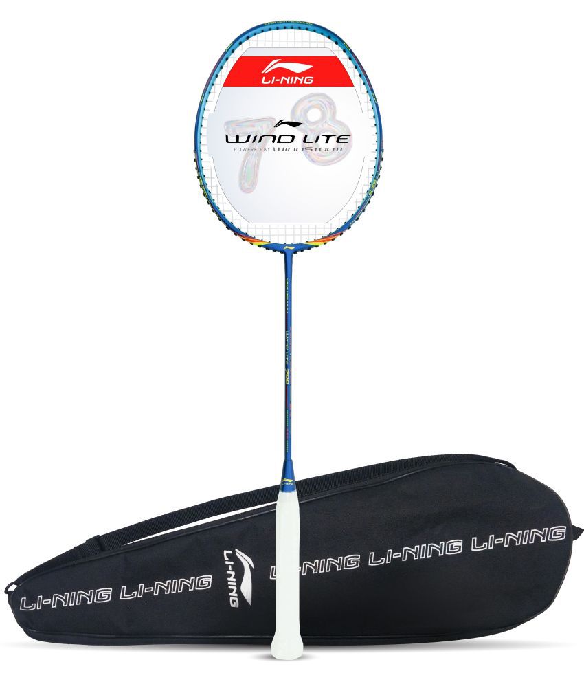     			Li-Ning Wind Lite 700 Carbon Fiber Strung Badminton Racket with Full Cover (Navy/Red)