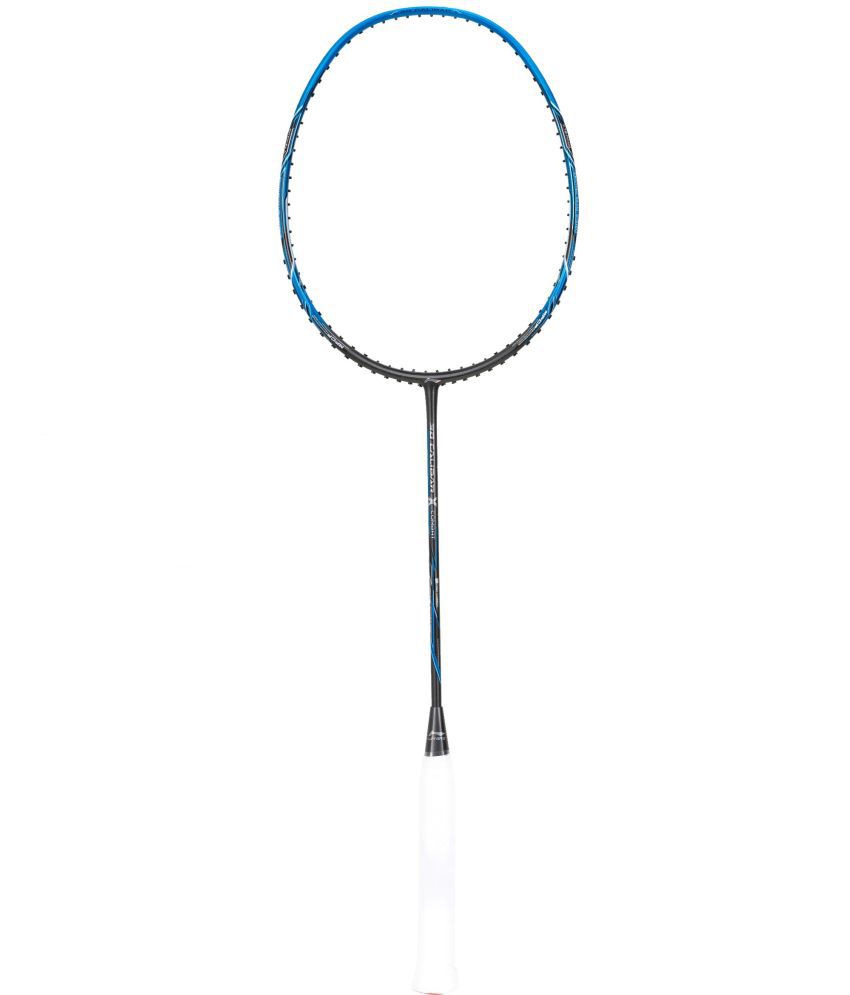     			Li-Ning 3D Calibar X Combat Carbon Graphite Badminton Strung Racquet ( 85 Grams, 30 Lbs String Tension ) and Full cover (Charcoal/Blue)
