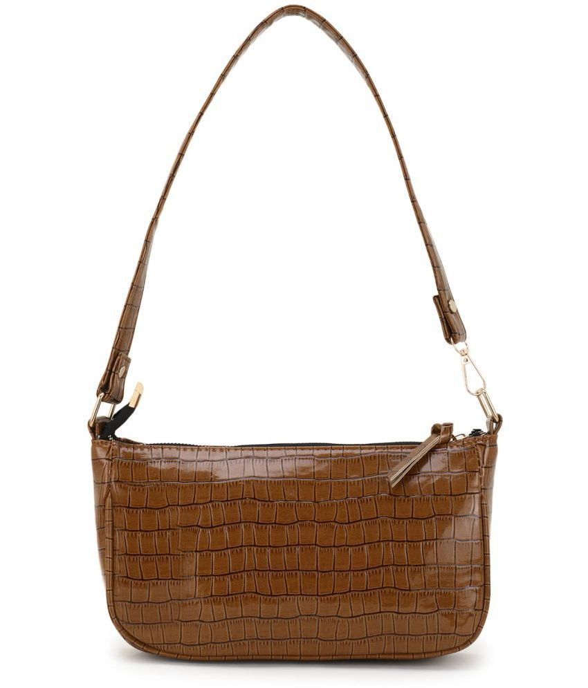     			Lychee Bags - Brown PU Shoulder Bag