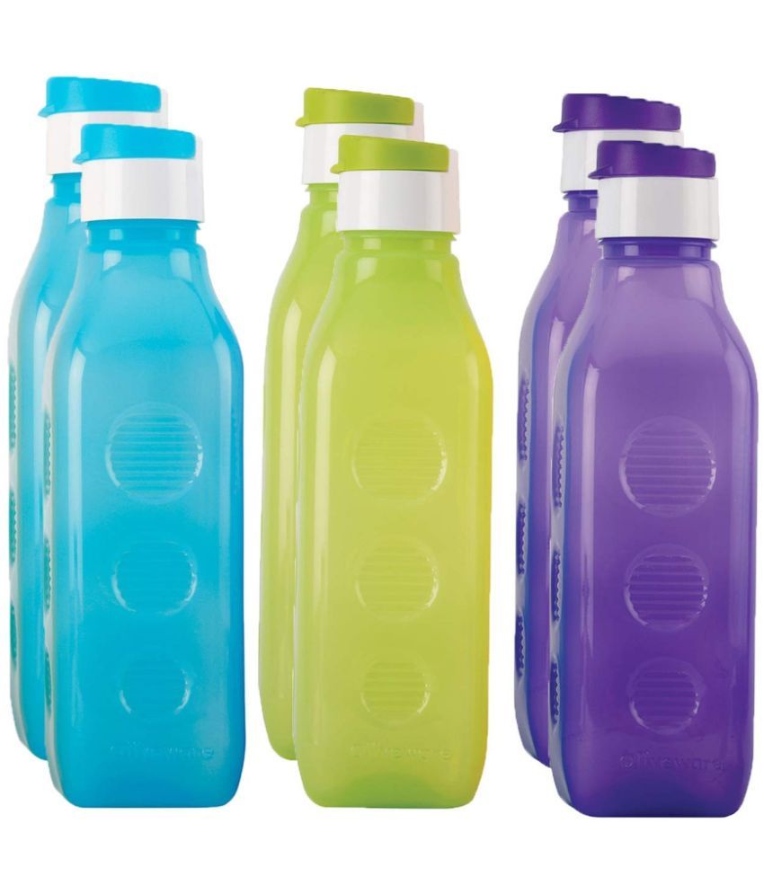     			Oliveware - Multicolour Water Bottle 1000 mL ( Set of 6 )