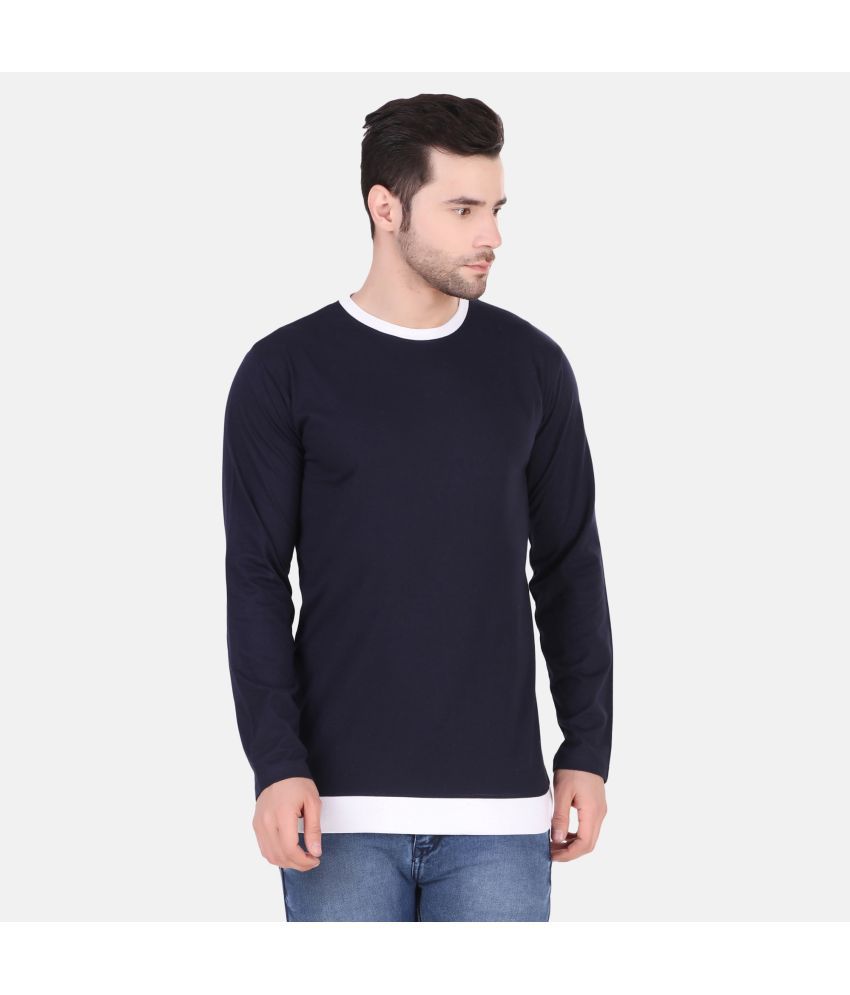     			TEEMEX - Navy Cotton Blend Regular Fit Men's T-Shirt ( Pack of 1 )