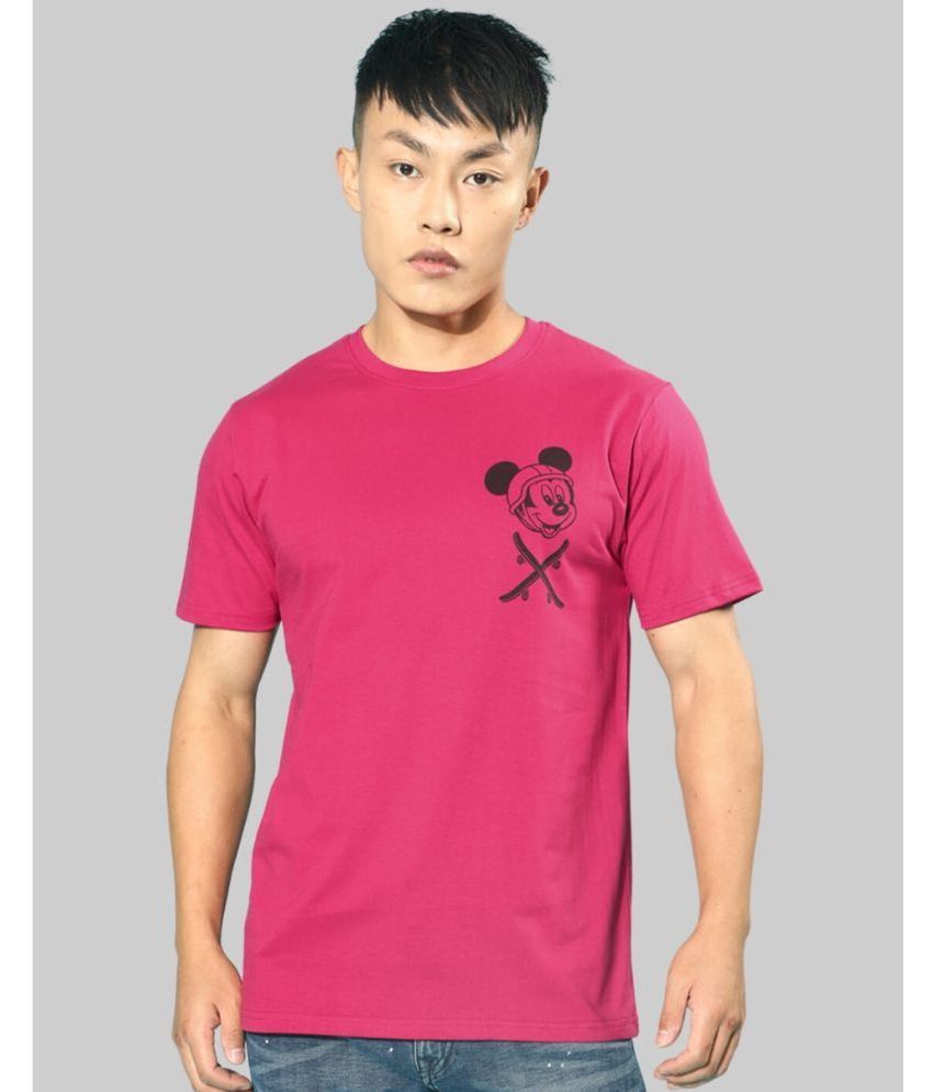     			Veirdo - Pink Cotton Regular Fit Men's T-Shirt ( Pack of 1 )