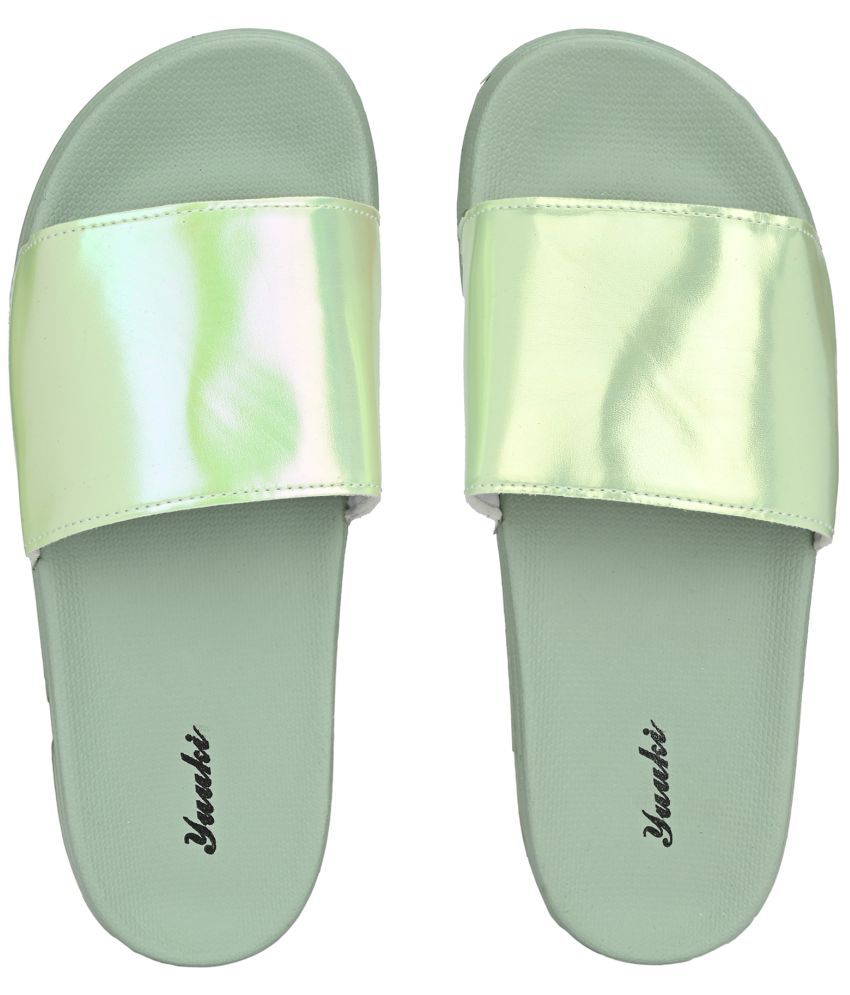     			YUUKI - Green Women's Slide Flip Flop