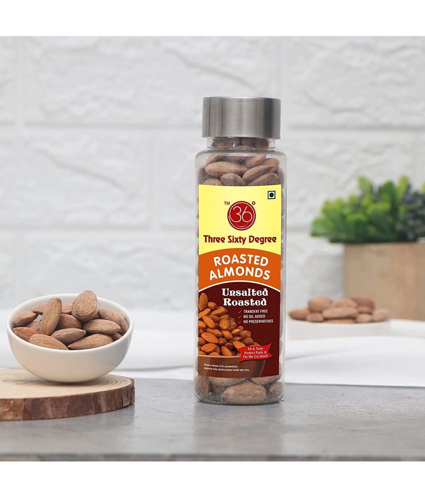     			360 Degree Roasted Salted Almonds Badam, 220gms (2 x 110gms each)