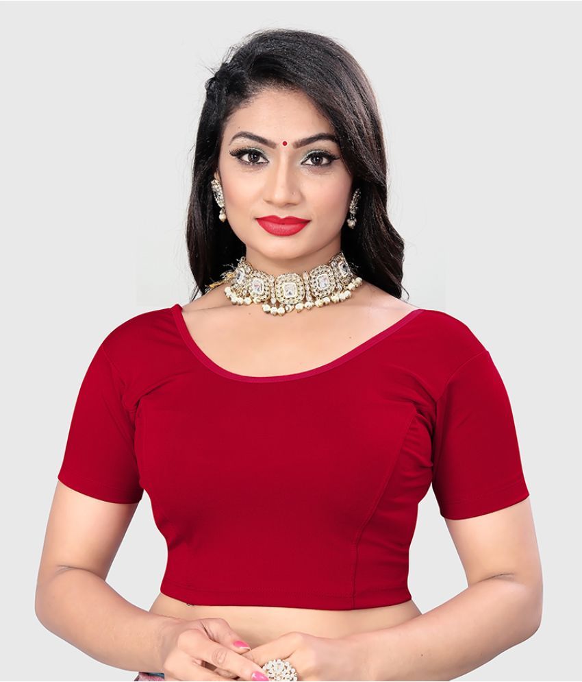     			AKSHAR TEX - Maroon Readymade without Pad Lycra Women's Blouse ( Pack of 1 )